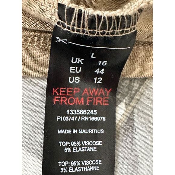 TopShop Women's Sleeveless Beige Tank Top Size L Casual Spring - Picture 4 of 6